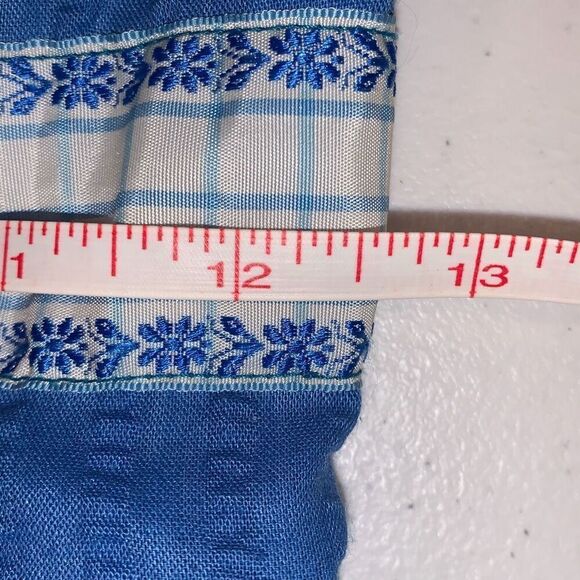 Vintage Blue Regency Handmade Puff Sleeve Empire Waist Maxi Dress Size XS - Picture 15 of 16